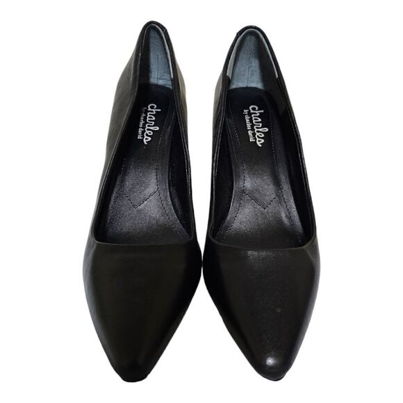 CHARLES BY CHARLES DAVID "Verse" Black Leather Heels Pumps - Size 7 1/2 - Picture 3 of 9